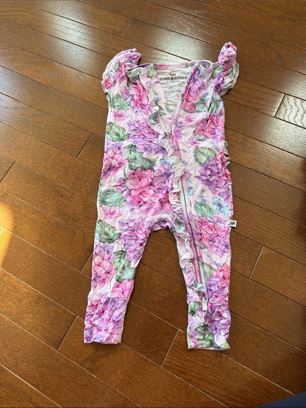 Rums & Roses Pink Floral One-Piece Romper for Kids